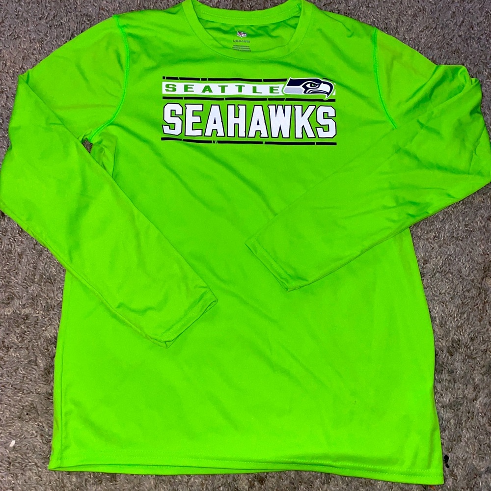 NFL Seattle Seahawks large boys 14/16 long sleeve t-shirt green